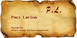 Pacz Larina névjegykártya
